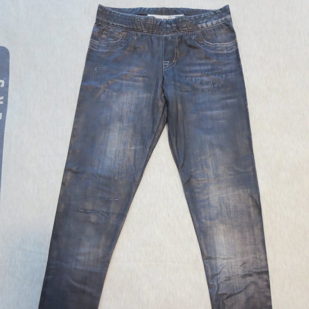 Jimmy Taverniti Jeans Print Ankle Tights Leggings Sz S / 25-26